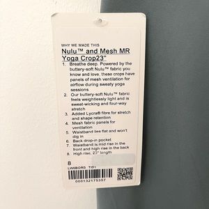 Lululemon Nulu & Mesh Mid Rise Yoga Crop 23”